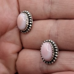 Pink Conch Sterling Silver Stud Earrings Southwestern Native Style Screw Back
