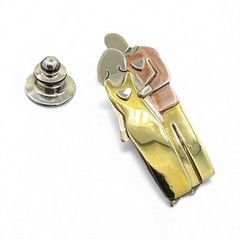 Far Fetched Happy Couple Pin Brooch Newlyweds Mixed Metals Artisan Handmade