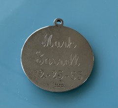 925 Sterling Silver Vintage Hayward St. Christopher Protect Me Religious Pendant