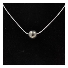 Necklace 1 Pyrite Pearl From Spain 8 Mm Stainless Steel Chain.