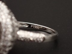 5.5 ct Engagement Ring in 950 Platinum with 192 Natural Diamonds IGI simulated
