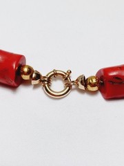 Red Coral Beaded Necklace 392 Grams 28 In Large Chunky Beads Marked MCM