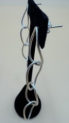 Four Hoop Circles Dangle Earrings 925 Sterling Silver Handmade 3” Long