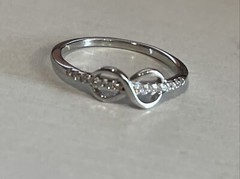 Annie LeBling Girls Forever Ring Size 6 Silver Infinity Symbol Cubic Zirconia
