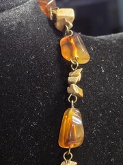 Genuine Amber Jasper Artisan Necklace 14-16″ Boho Statement Pendant