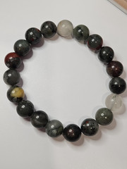 African Bloodstone Jasper Bracelet 10.7mm Natural Gemstone 17cm Crystal Jewelry