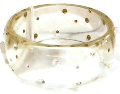 Sobral Strass PB34 Crystal Rhinestone Clear Artist Made Bangle Bracelet