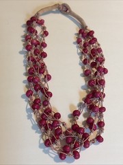 Handmade Ukrainian Wood Bead Multi Strand Necklace:Ethnic Style Jewelry-Vintage