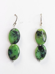 Chrysoprase Green 10mm x 13mm Oval Gemstone .925 Sterling Silver Earrings 1.50″