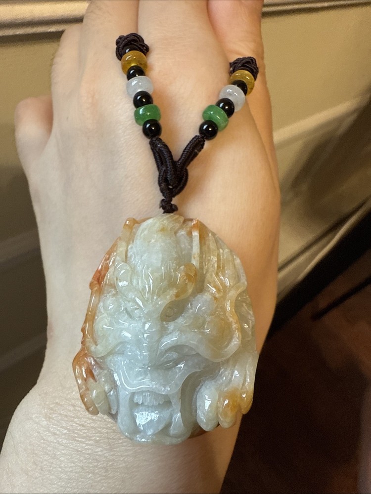 Untreated Genuine Grade A Burma Myanmar Jadeite Dragon Head 純天然翡翠A貨龍頭 Certified