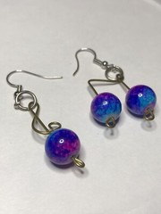 Glass Musical Note Earrings Handcrafted