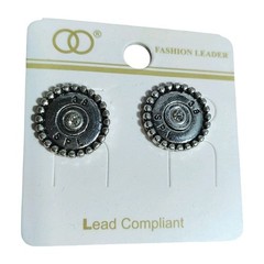 38 SPL Bullet Stud Earrings Stainless Steel NEW