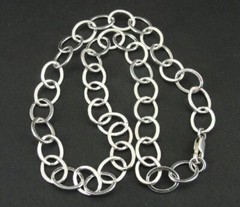 Necklace Sterling Oval Links Open SIlver 925 Chain Necklace 16″ Long