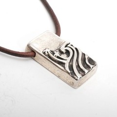 Surfer Necklace Pewter Pendant The Great Wave Design By Zulasurfing
