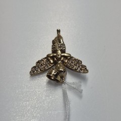 Gold White Stone Angel Pendant .43 C.T.W. 10K Yellow Gold 2.4g (GO1066148)