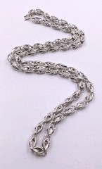 VINTAGE STERLING SILVER TEXTURED WOVEN CHAIN 5mm WIDE NECKLACE 19” 20.22Gr.
