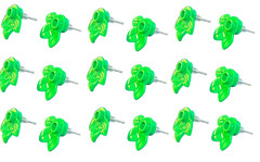 Green Leaf & Flower Stud Earrings Made w/ Brick Pieces Choose your color flower