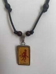 El Diablito Necklace Vintage. Cord Necklace With Beads For Adjustments