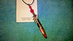 Pink QUARTZ Bead FAIRY Pendant SEA SEDIMENT JASPER Point Wand Ornament Fairies