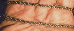 Vintage 21” long 10k 1/20 GF over sterling silver 925 rope chain necklace((B120)