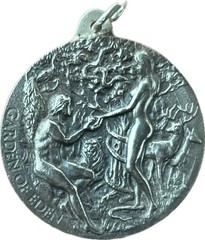 Garden Of Eden Coin Pendant Sterling Silver Handmade Large Biblical Christian