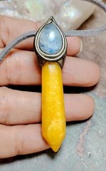 Sunshine, Golden Healer Quartz Necklace Moonstone Pendant, Joy Healing Jewelry