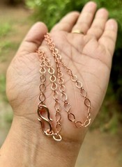 34 inch Pure Copper Textured Cable Chain Necklace, Healing Copper Jewelry