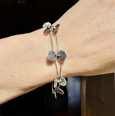 Intriguing Modernist Artisan Fine Silver Kinetic Bracelet, Artist Signed 9.8g