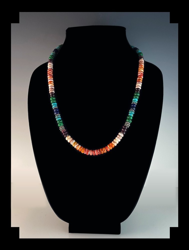 Handcrafted Multi Gemstone and Shell Necklace