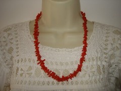 Vintage Collectible Nice Red Branch Coral Beaded 22″ Necklace 43.4Grams