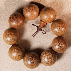 30mm Large-Bead Rosewood Prayer Bead Bracelet Made from Solid Wood