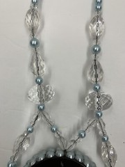 Audrey Hepburn Breakfast At Tiffany’s Photo Pendant Necklace Faux Blue Pearls￼
