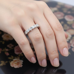 2.25 Ct Certified White Diamonds Band Ring, Great Shine – Free Tariffs .
