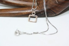 Real Sterling Choker Silver Link Pendant Necklace 40CM 16″ 1 MM Box Chain New