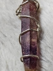 Unique Wire Wrapped Sparkly Ametrine Point Necklace on Adjustable Necklace
