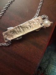Alabama Necklace Feat. A Nameplate And Football And A Pearl. Made Of Silver