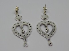 Natural Italian Coral Heart Earring Studs 925 Sterling Silver Wedding Studs gift