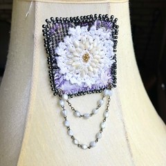 Handmade Upcycled Mixed Media Flower Brooch