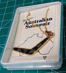 Genuine Australian Opal Slice Necklace Boomerang