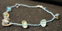 Handmade Embroidery Thread and Chip Stone Bracelet/Anklet