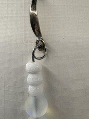 Artisan Made Signed Natural Faceted White Jade Moonstone Quartz SS 925 Earrings