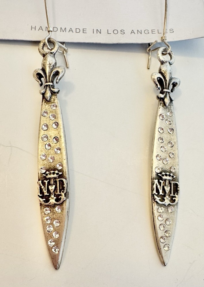 French Kande Vault NWT Swarovski Sterling Clad Earrings French Medallions