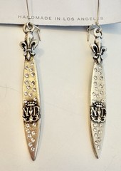 French Kande Vault NWT Swarovski Sterling Clad Earrings French Medallions