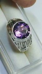 MAJESTIC NATURAL AMETHYST IN.925 STERLING SILVER DESIGNER RING IN SIZE 8.25-8.5