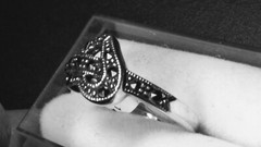 LOVELY STERLING SILVER.925 WITH MARCASITE DESIGNER RING SIZES 6.0-6.25!