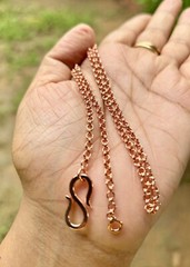 14 inch Pure Copper Double Rolo Cable Chain Necklace, Healing Copper Jewelry