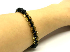 AMBER BRACELET Gift Round Beads Faceted Baltic Amber Jewelry Elastic 5,6g 9452