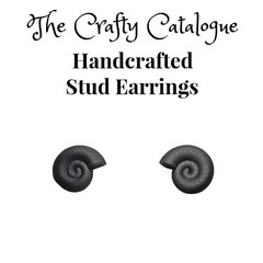 Simple Black Snail Shell Stud Pair Unisex/Men’s/Woman’s Earrings (3 Variations)