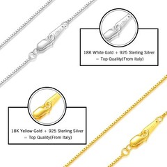 18″ Sterling Silver Chain for Women Girl 18K Gold Plated Silver Chain Necklace
