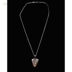 Boulder Opal Necklace- Rounded Triangle Shape on Bail, 1.4mm Oval Flat 16″ .925